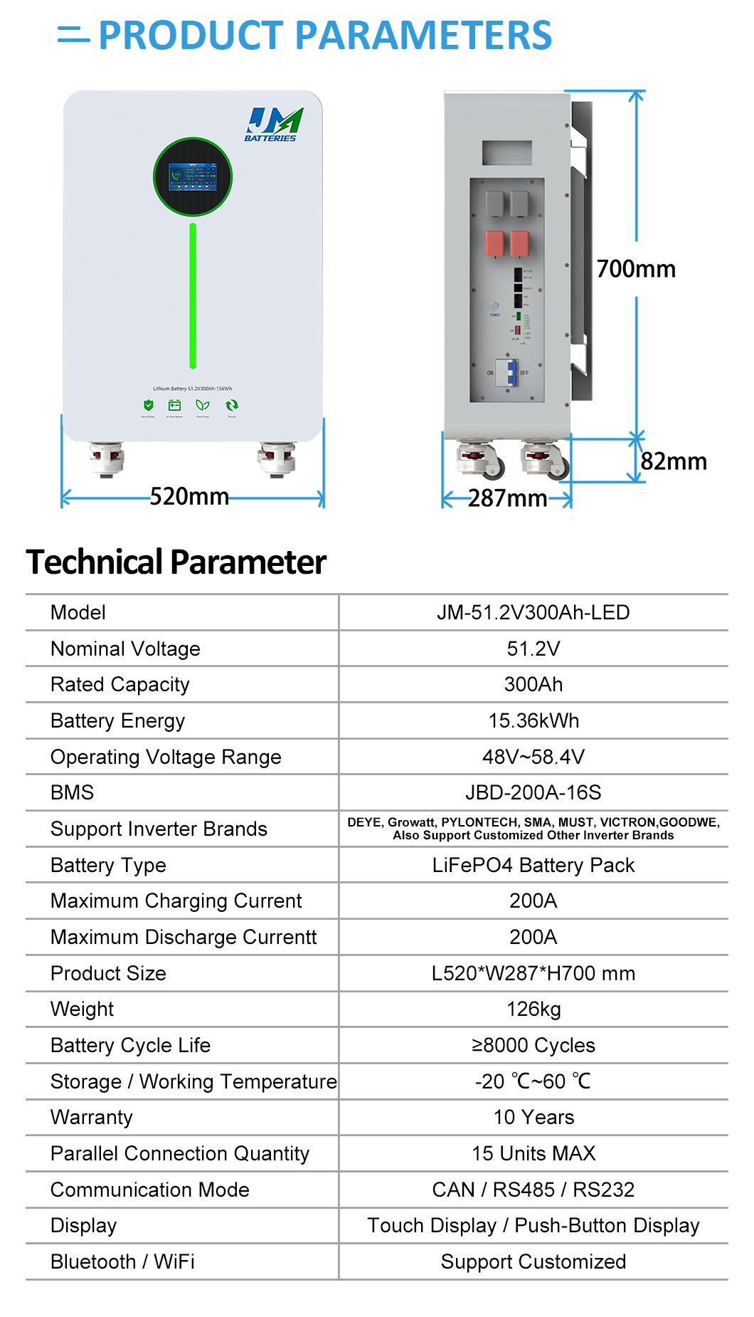 300Ah lifepo4 lithium battery